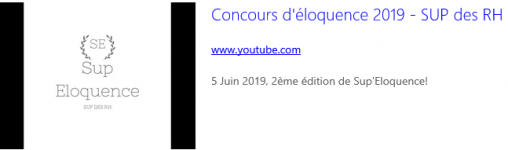 Concours d'éloquence 2019 - SUP des RH